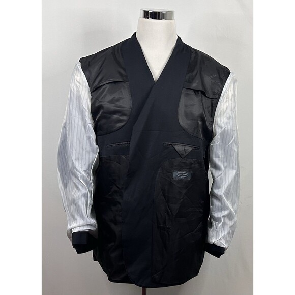 Pronto Uomo Platinum 52R Sport Coat 100% Wool Black Two Button Double Vented - Picture 7 of 8